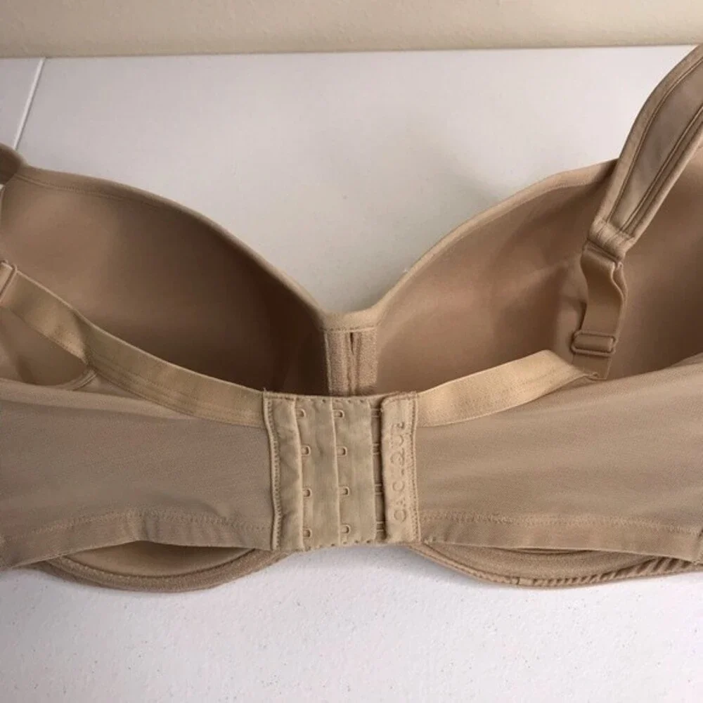 Cacique Lightly Lined Balconette Tan Beige Nude Size 38G 4D Underwire Smooth Bra